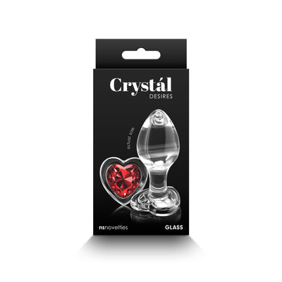 Стеклянная анальная пробка NS Novelties Crystal - Desires - Red Heart - фото 7
