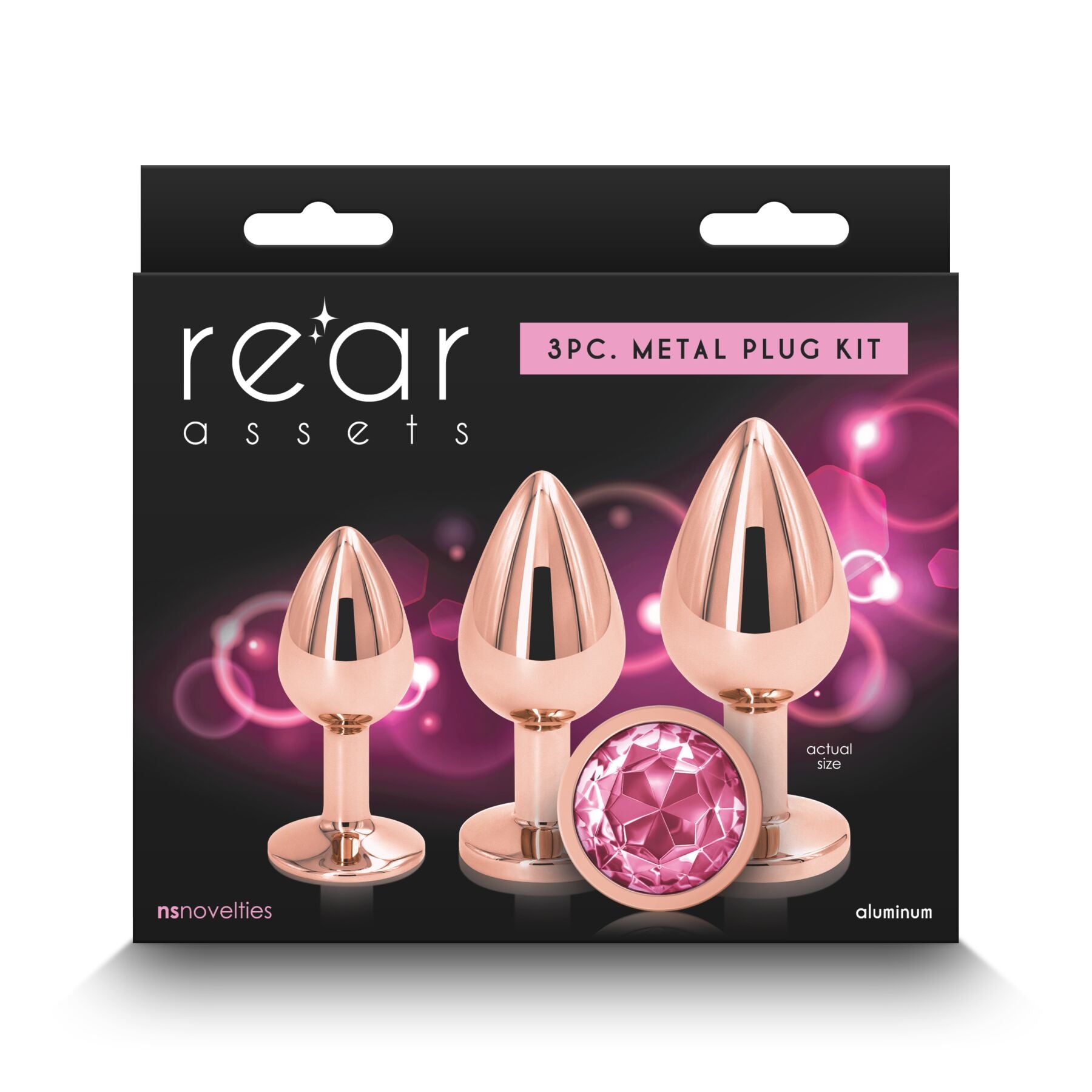 Набор анальных пробок NS Novelties Rear Assets - Trainer Kit - Rose Gold - превью 3