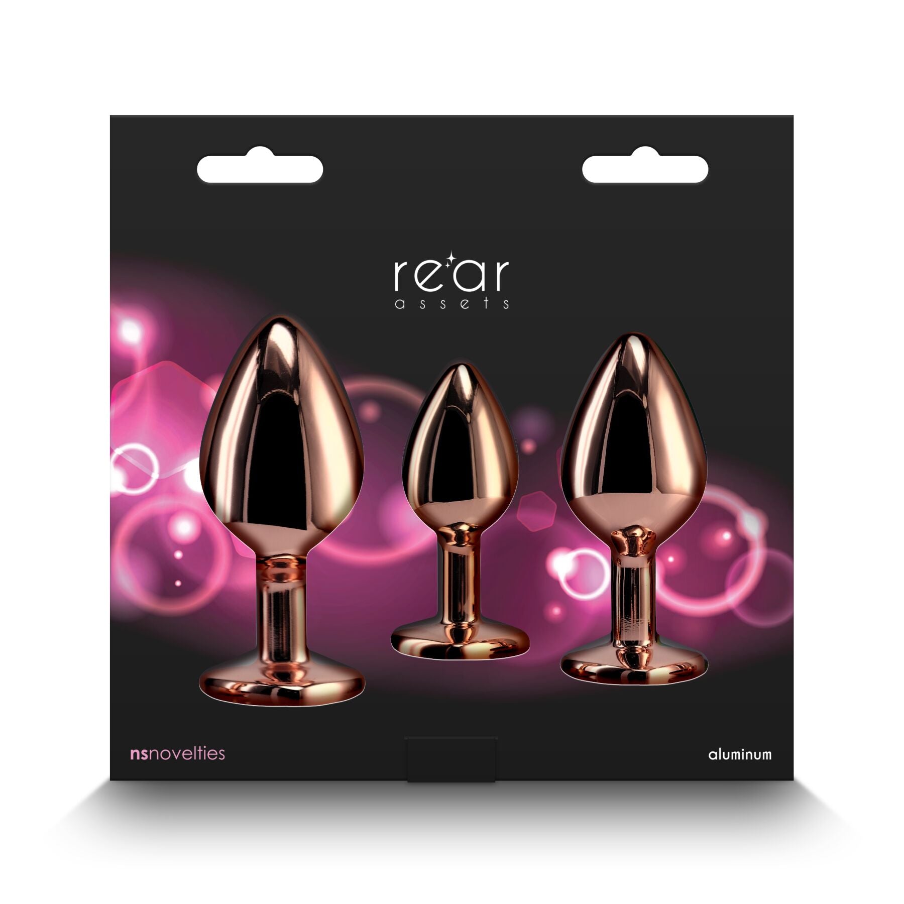 Набор анальных пробок NS Novelties Rear Assets - Trainer Kit - Rose Gold - превью 4