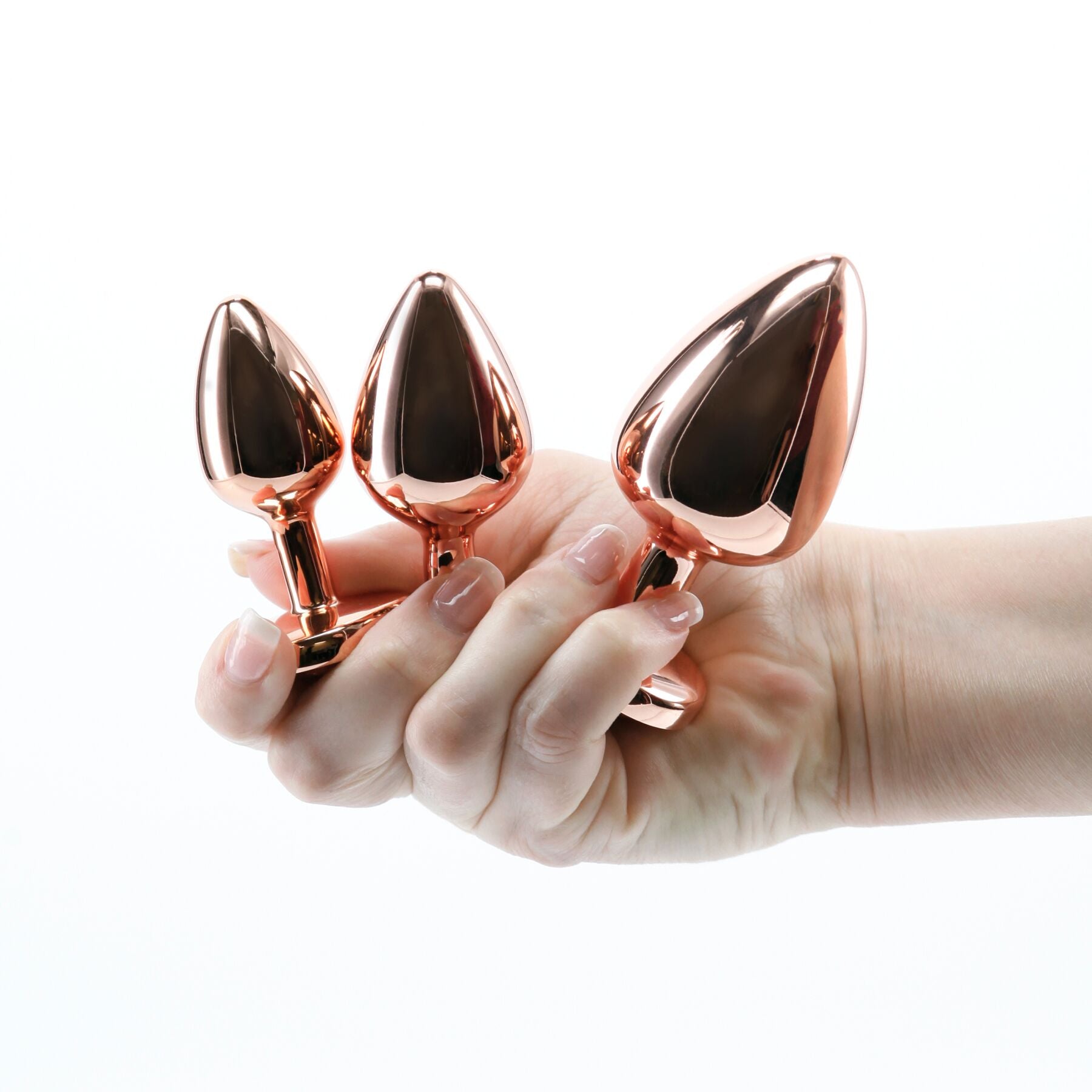 Набор анальных пробок NS Novelties Rear Assets - Trainer Kit - Rose Gold Heart - превью 2