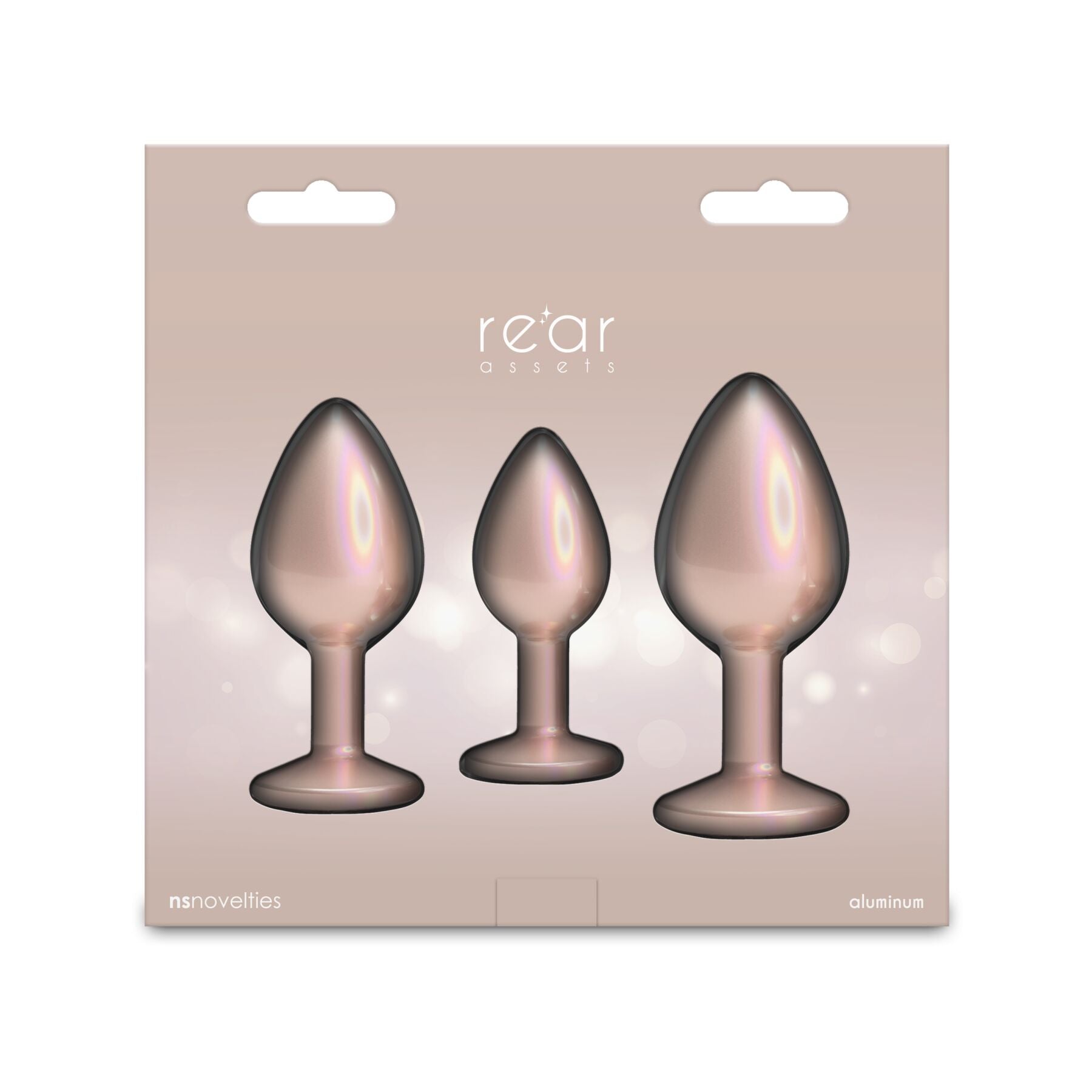Набор анальных пробок NS Novelties Rear Assets - Trainer Kit - Iridescent Champagne - превью 4