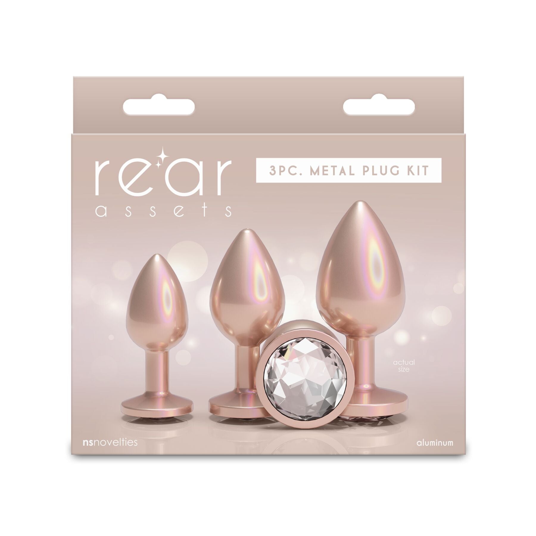 Набор анальных пробок NS Novelties Rear Assets - Trainer Kit - Iridescent Champagne - превью 3