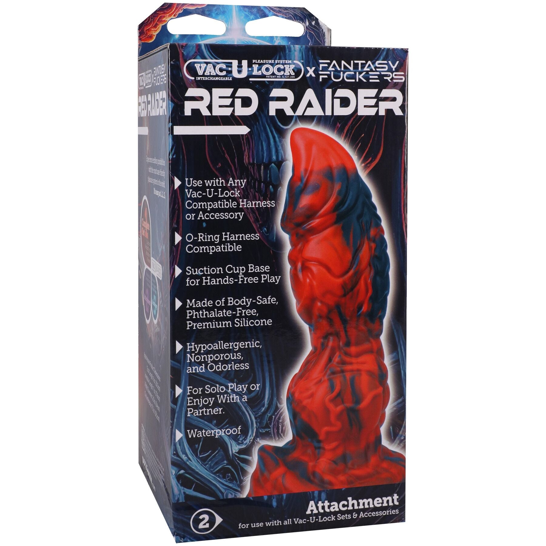 Фэнтезийный фаллоимитатор Doc Johnson Vac-U-Lock x Fantasy Fuckers Red Raider - превью 5