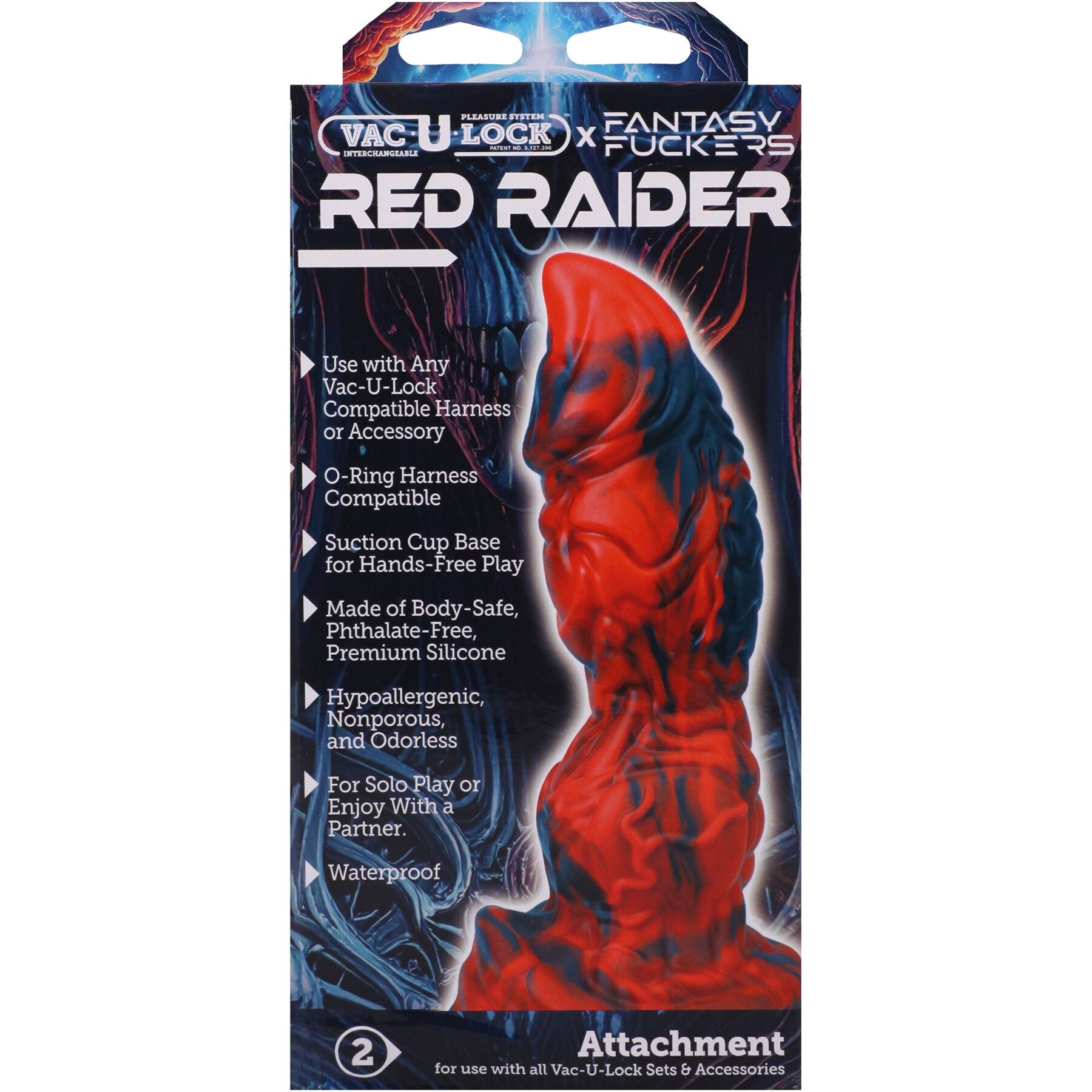 Фэнтезийный фаллоимитатор Doc Johnson Vac-U-Lock x Fantasy Fuckers Red Raider - превью 7