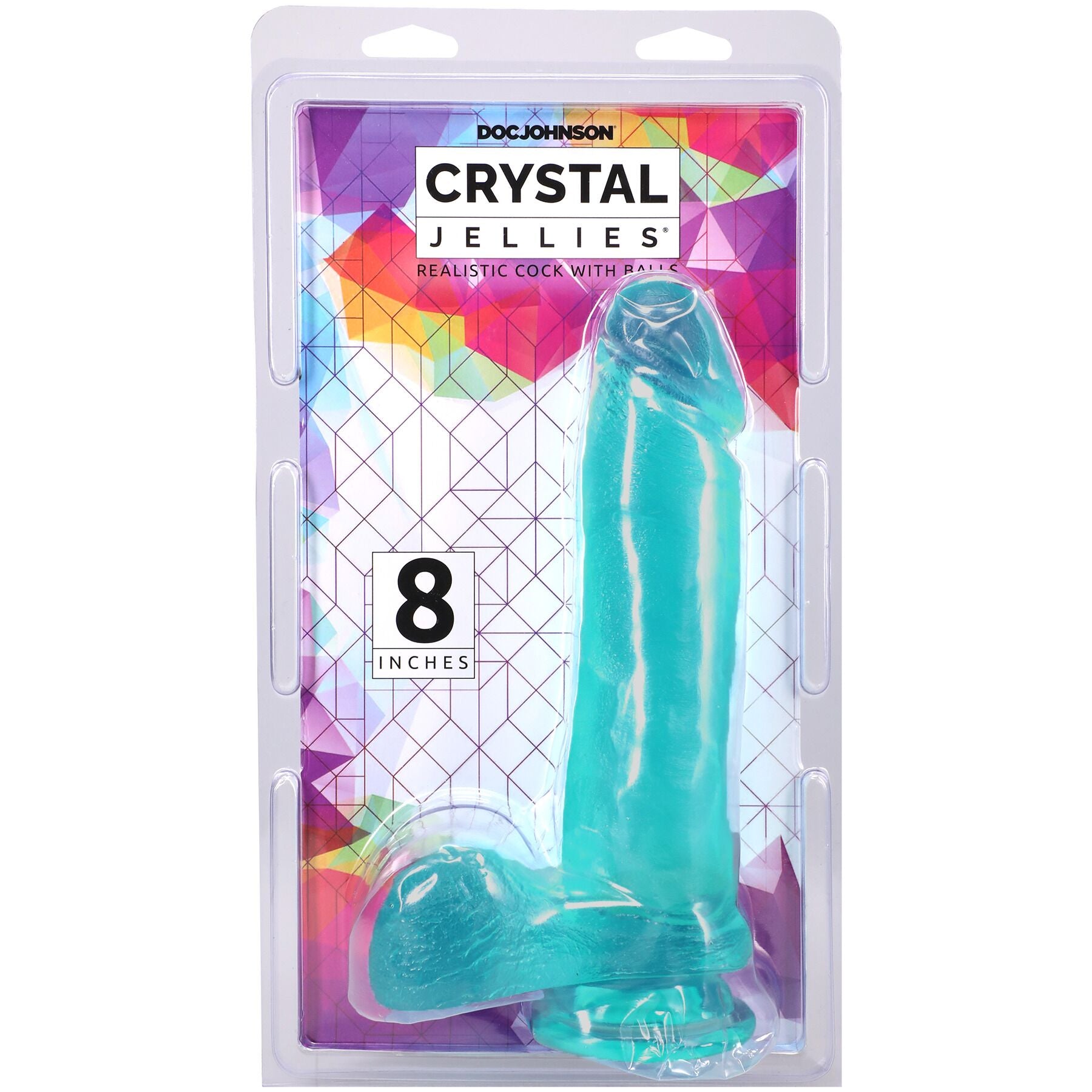Фаллоимитатор Doc Johnson Crystal Jellies - Realistic Cock with Balls  - превью 9