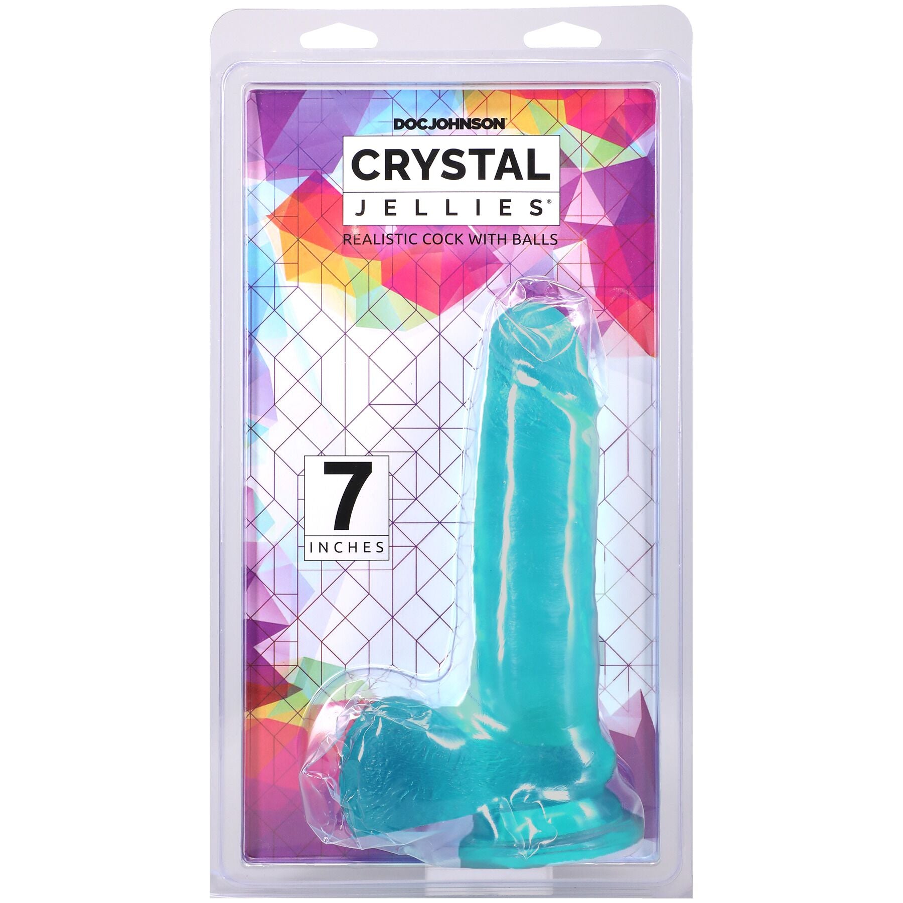 Фаллоимитатор Doc Johnson Crystal Jellies - Realistic Cock with Balls  - превью 4