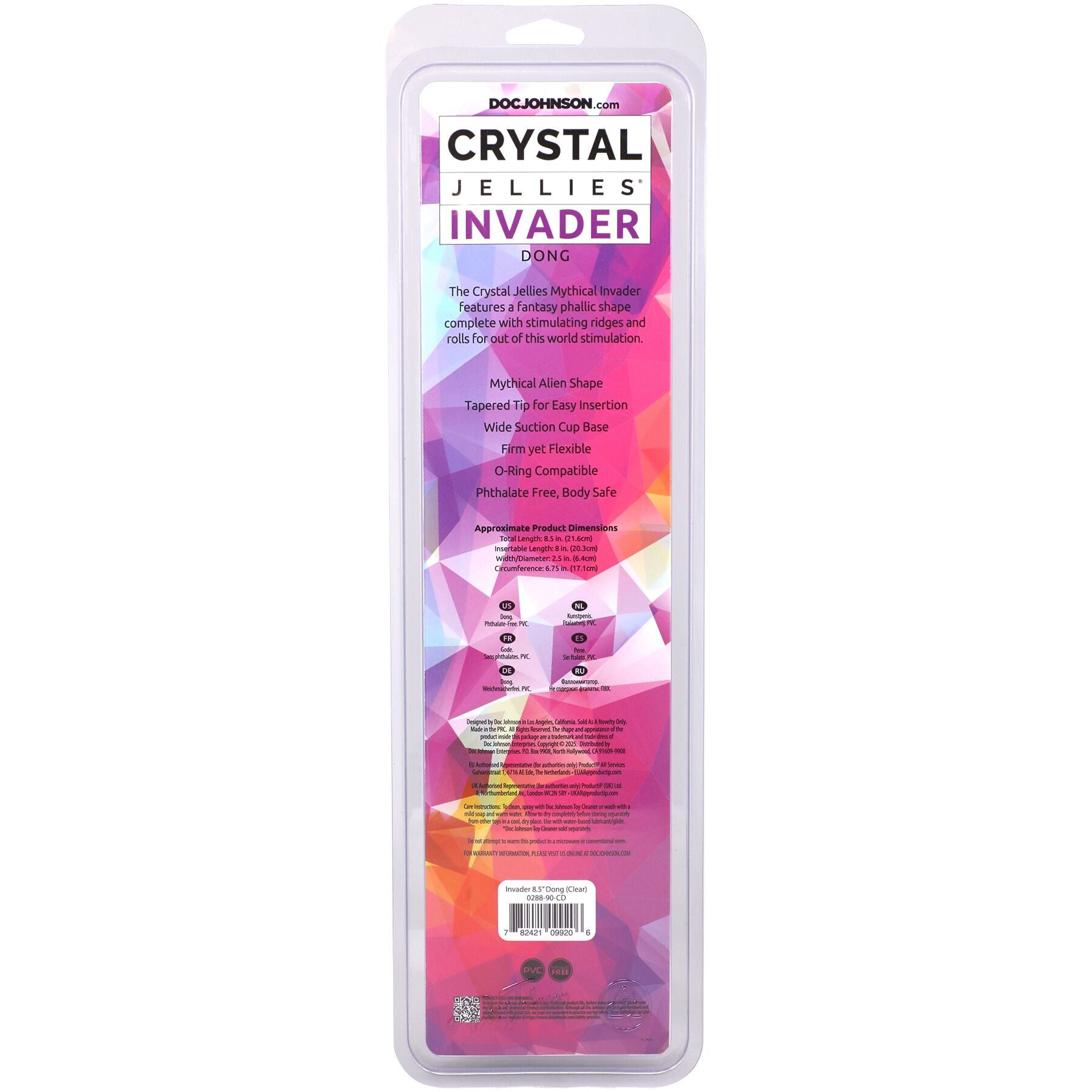 Фэнтезийный фаллоимитатор Doc Johnson Crystal Jellies - Invader Dong  - превью 6