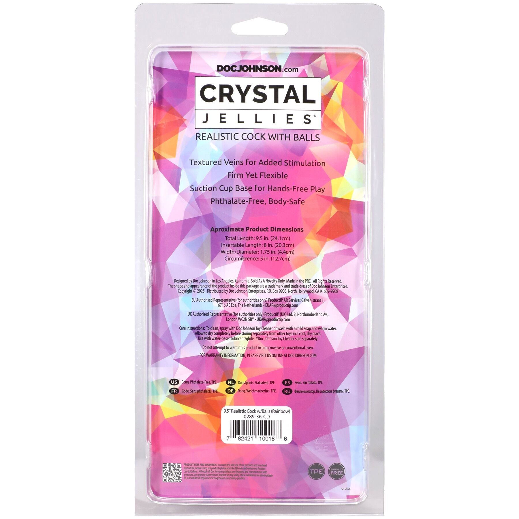 Фаллоимитатор Doc Johnson Crystal Jellies Dildo - превью 6