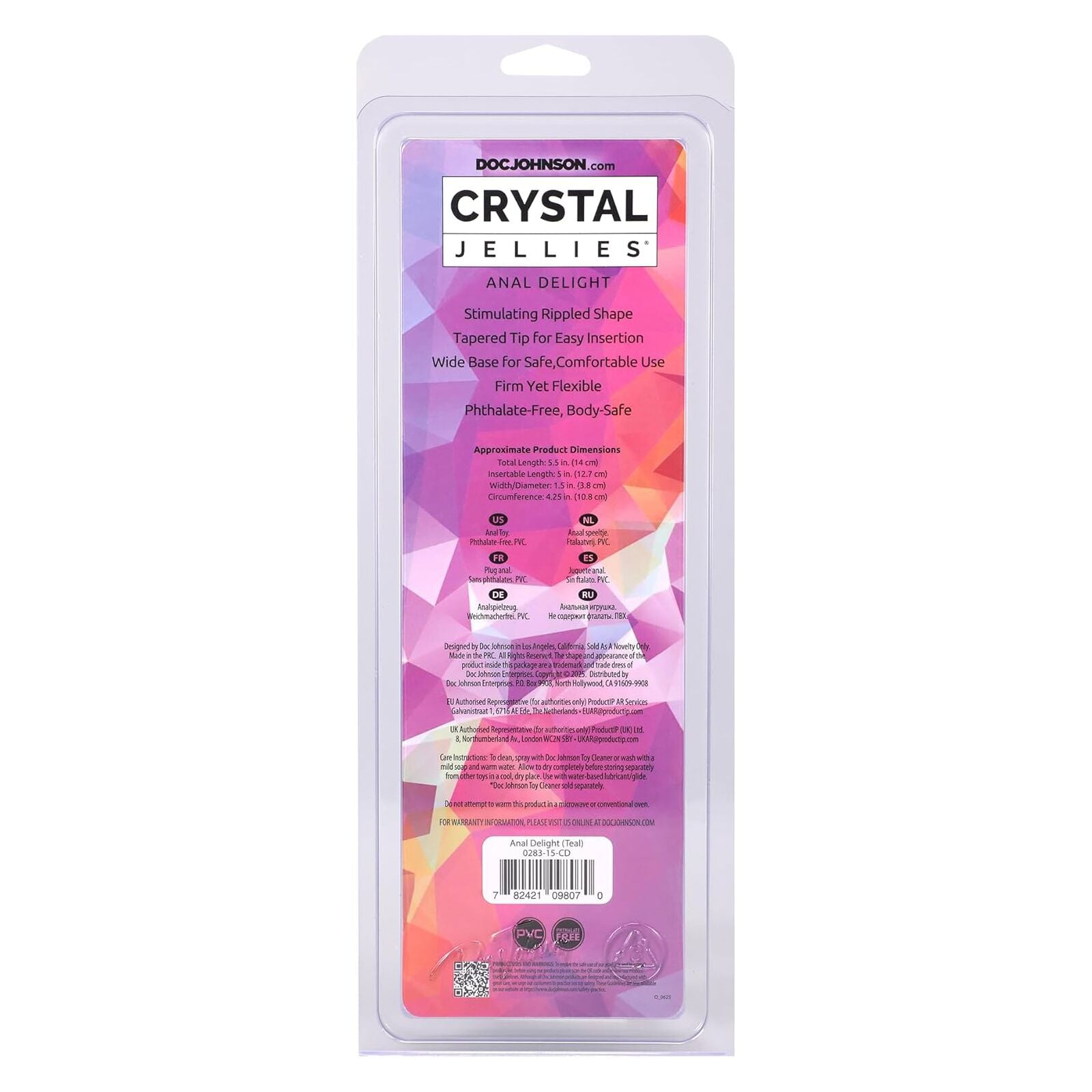 Дилдо Doc Johnson Crystal Jellies - Anal Delight - превʼю 3