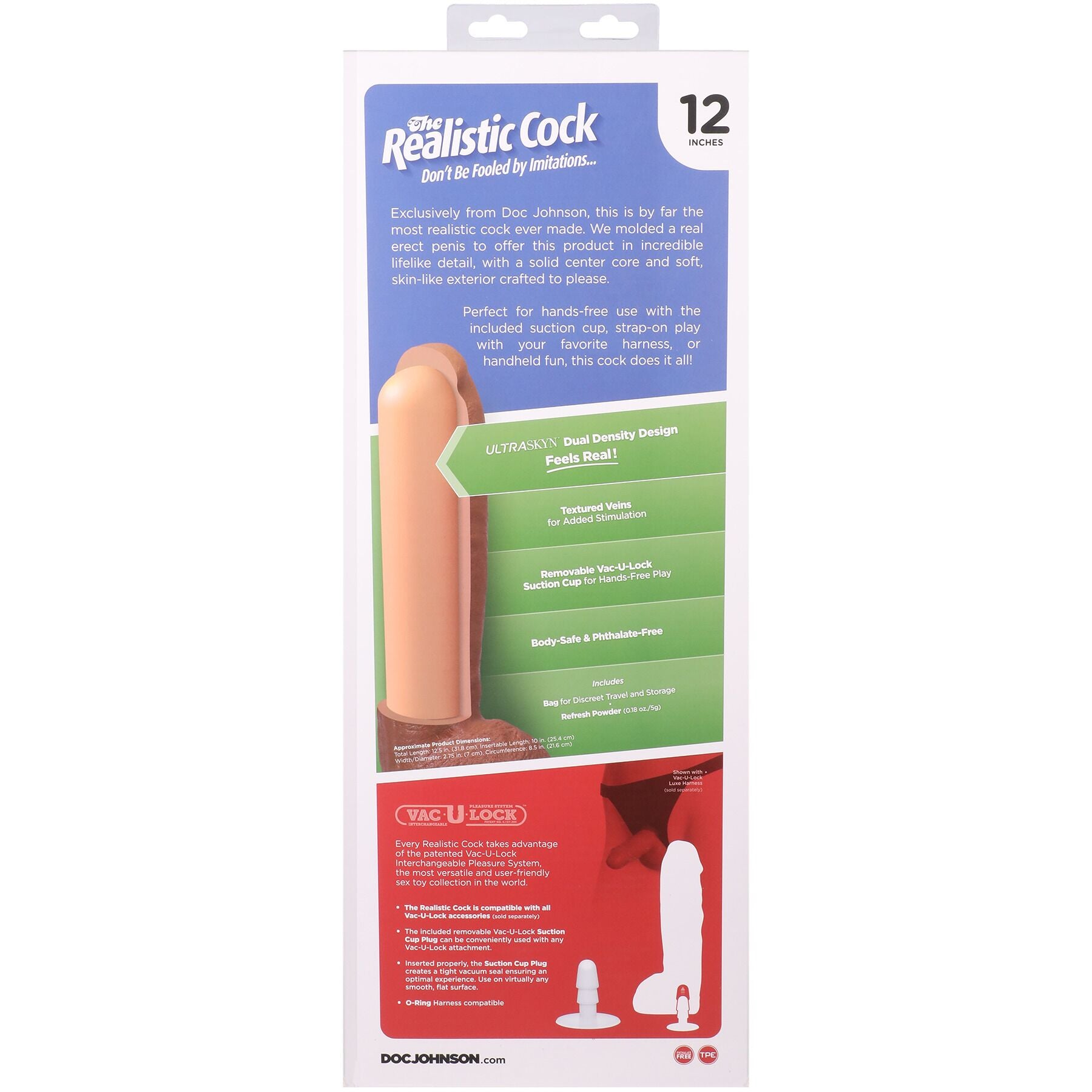 Фаллоимитатор Doc Johnson The Realistic Cock - Hung with Balls ULTRASKYN  - превью 33