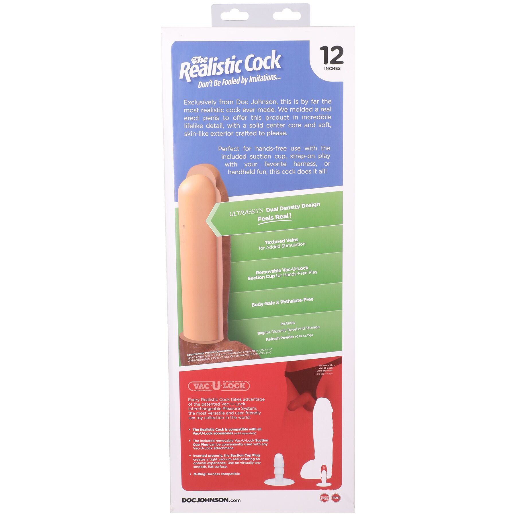 Фаллоимитатор Doc Johnson The Realistic Cock - Hung with Balls ULTRASKYN  - превью 11