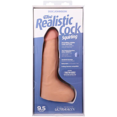 Кончающий фаллоимитатор Doc Johnson The Realistic Cock - Squirting ULTRASKYN  - фото 20