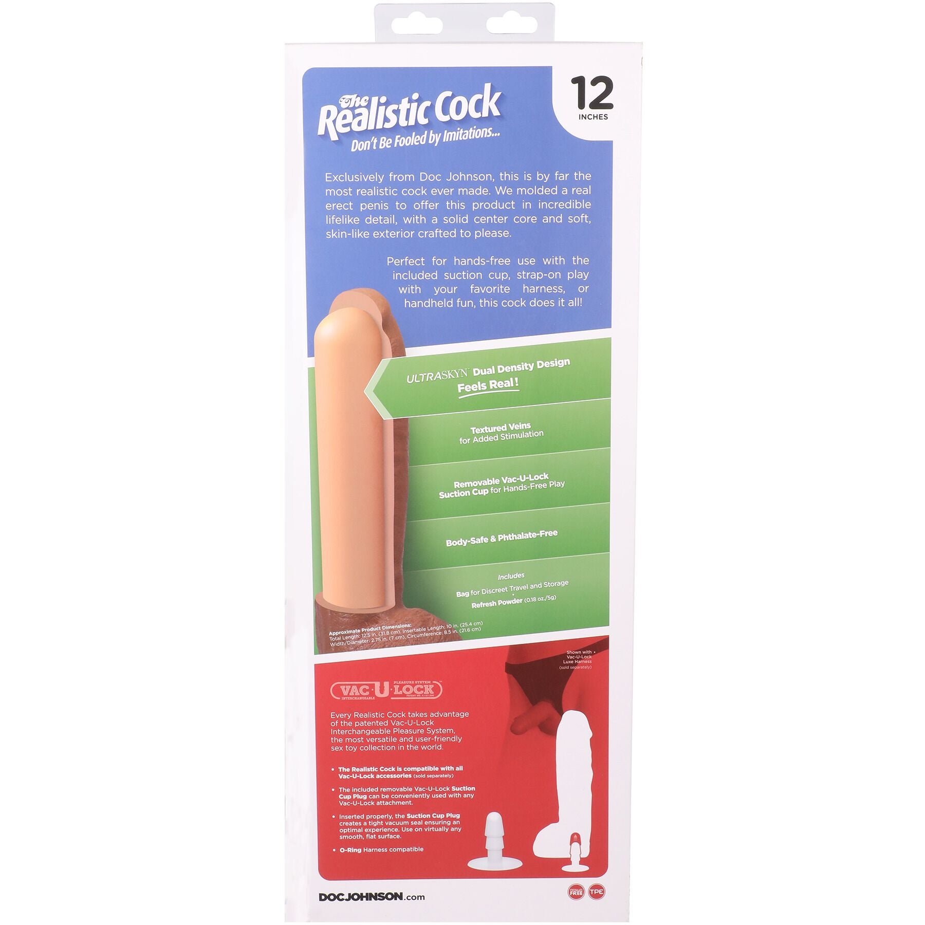 Фаллоимитатор Doc Johnson The Realistic Cock - Hung with Balls ULTRASKYN  - превью 22