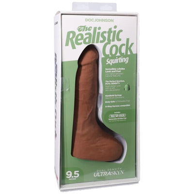 Кончающий фаллоимитатор Doc Johnson The Realistic Cock - Squirting ULTRASKYN  - фото 30