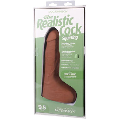 Кончающий фаллоимитатор Doc Johnson The Realistic Cock - Squirting ULTRASKYN  - фото 31
