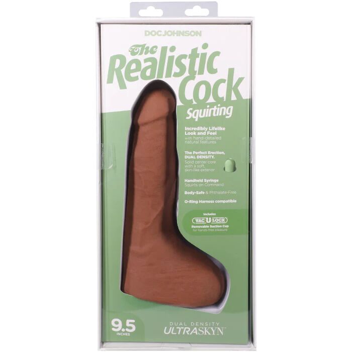 Кончающий фаллоимитатор Doc Johnson The Realistic Cock - Squirting ULTRASKYN  - превью 32