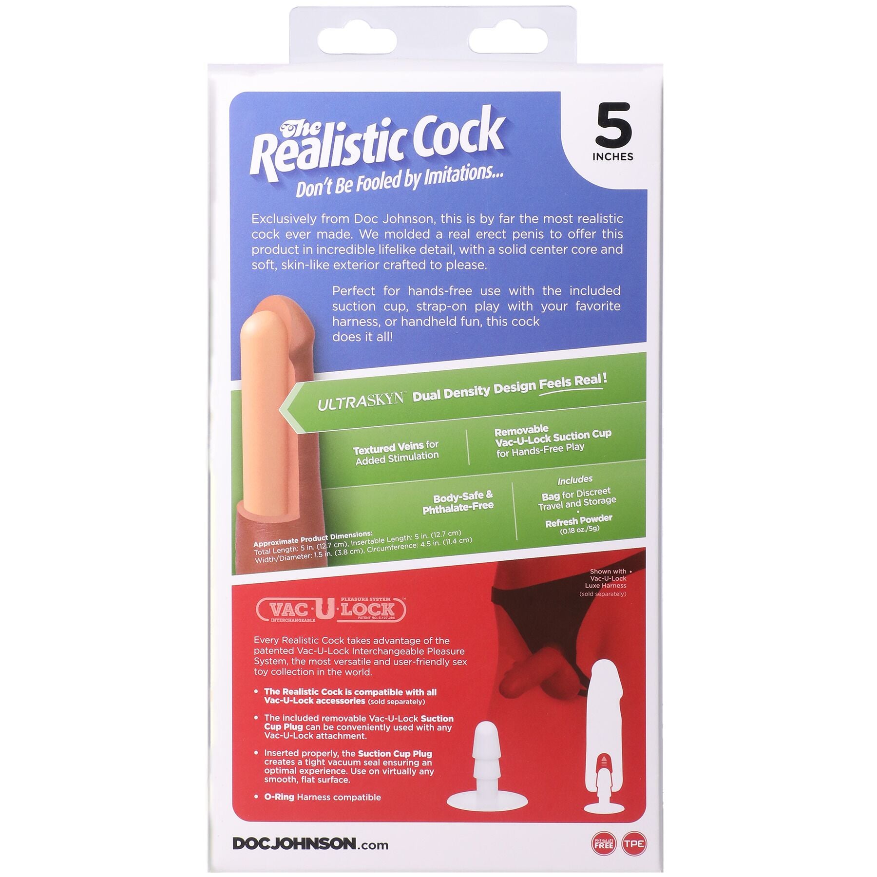 Фалоімітатор Doc Johnson The Realistic Cock ULTRASKYN - превʼю 33