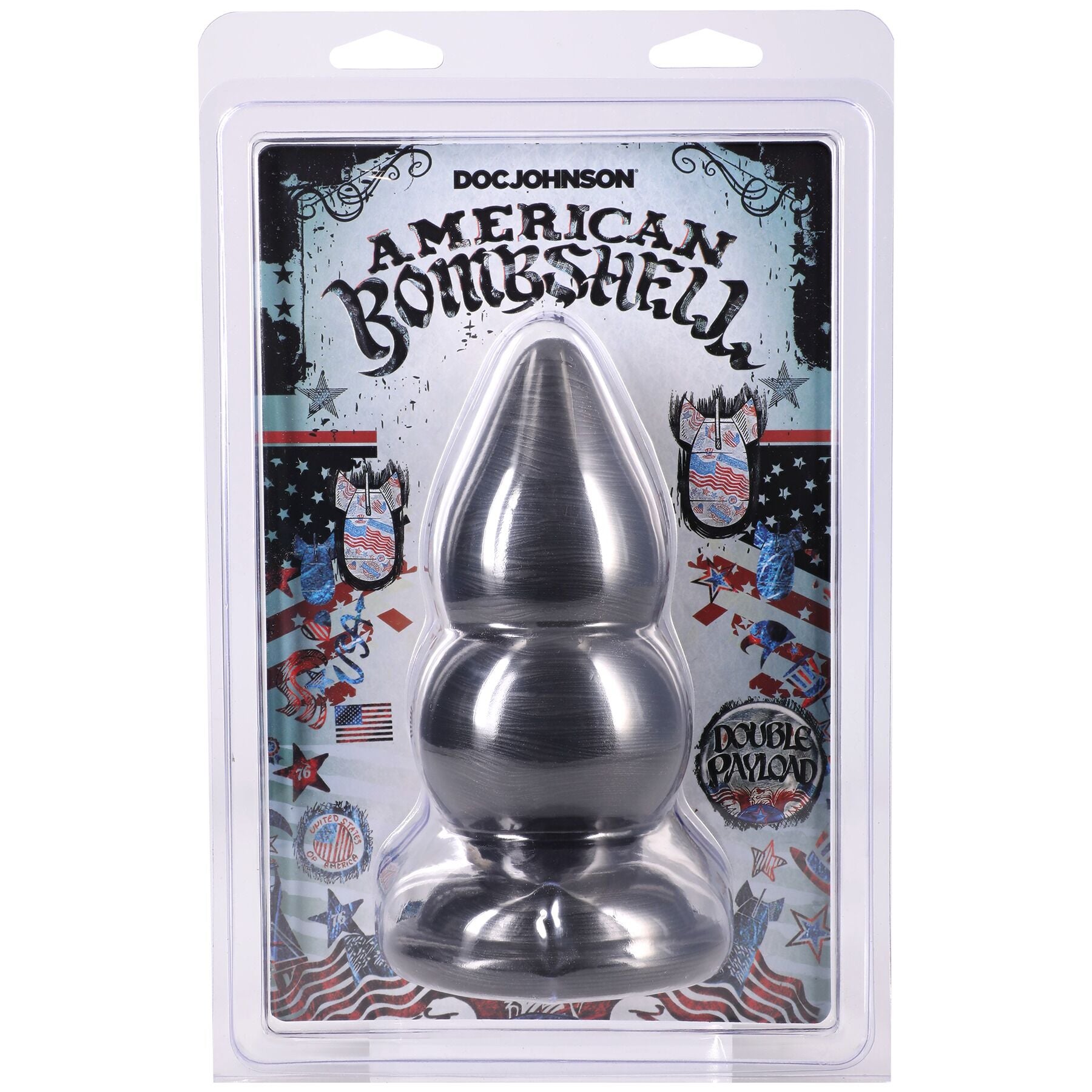 Анальная пробка для фистинга Doc Johnson American Bombshell Double Payload Gun Metal - превью 3