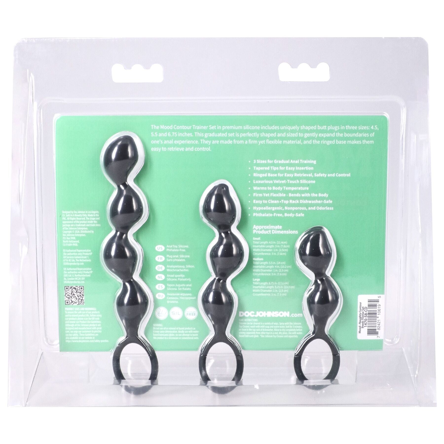 Набор анальных игрушек Doc Johnson Mood Naughty Contour Beads Trainer Set - превью 6