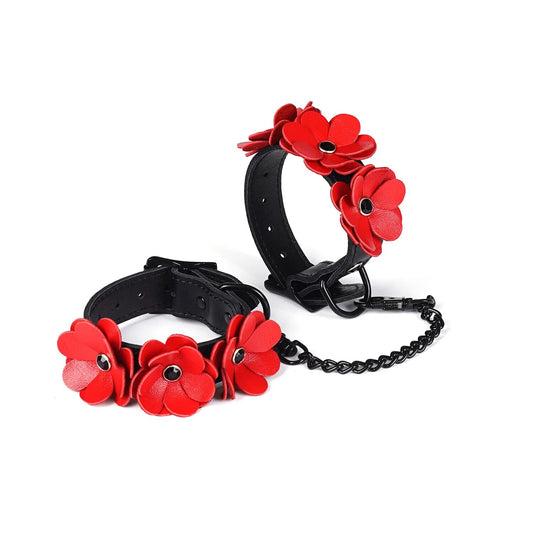 Наручники Liebe Seele Flower Rhythm - Leather Flowers Hand Cuffs