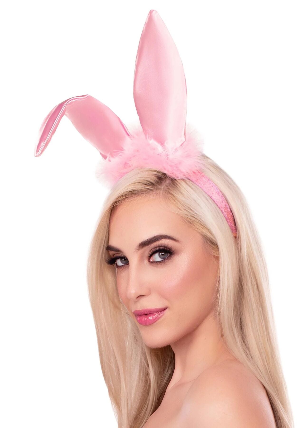 Вушка зайки Leg Avenue Bendable Marabou Trimmed Satin Bunny Ears - фото 3