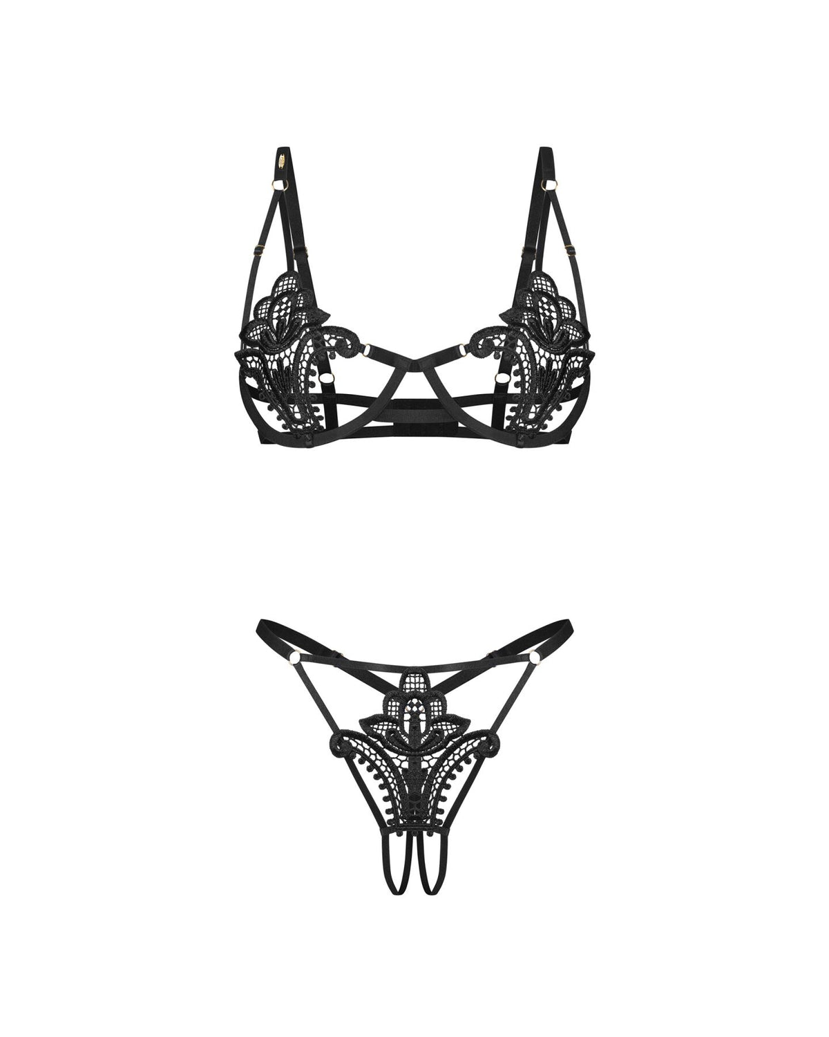 Комплект Obsessive Luise Sublim 2-pcs crotchless set  - превью 5