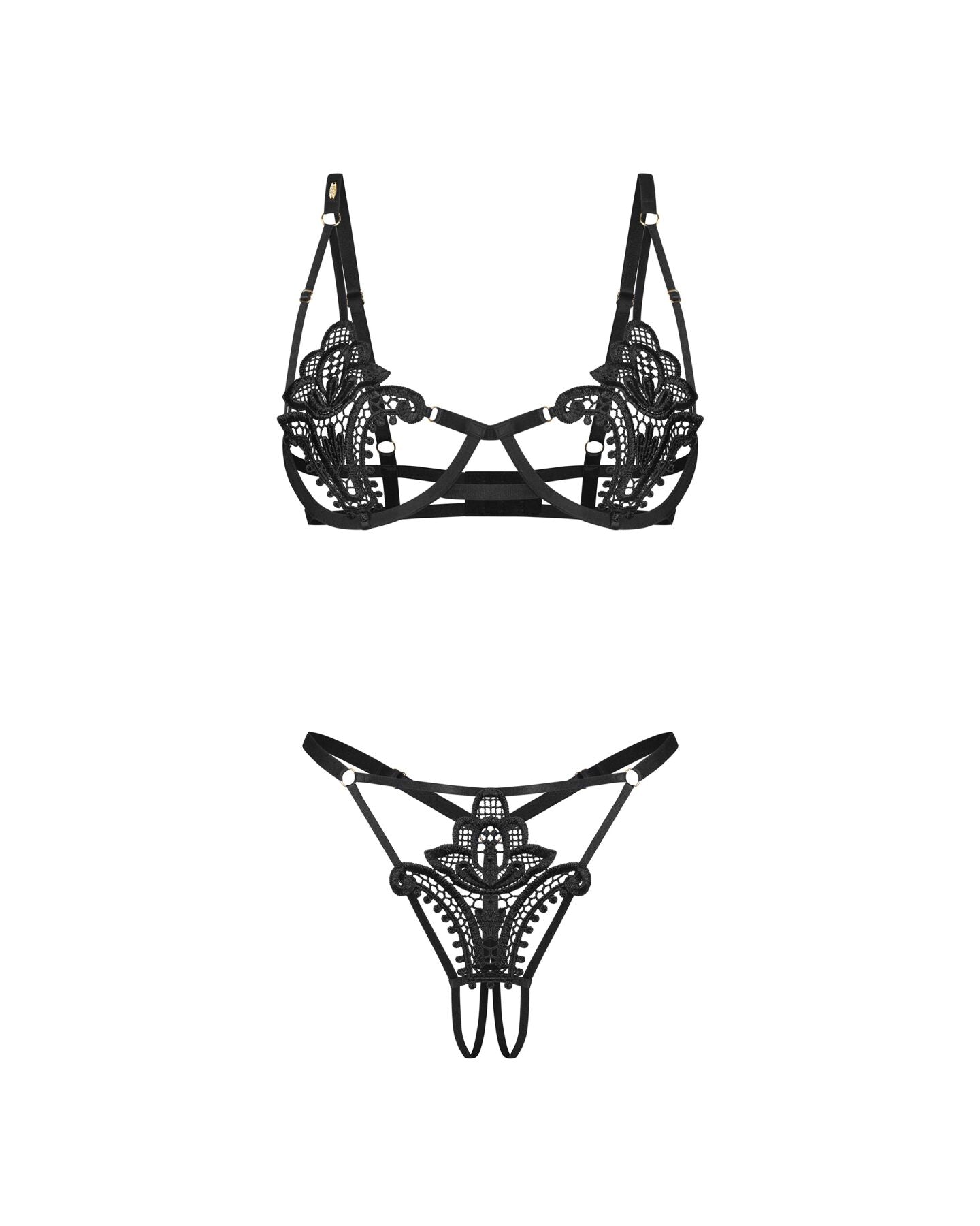Комплект Obsessive Luise Sublim 2-pcs crotchless set  - фото 36
