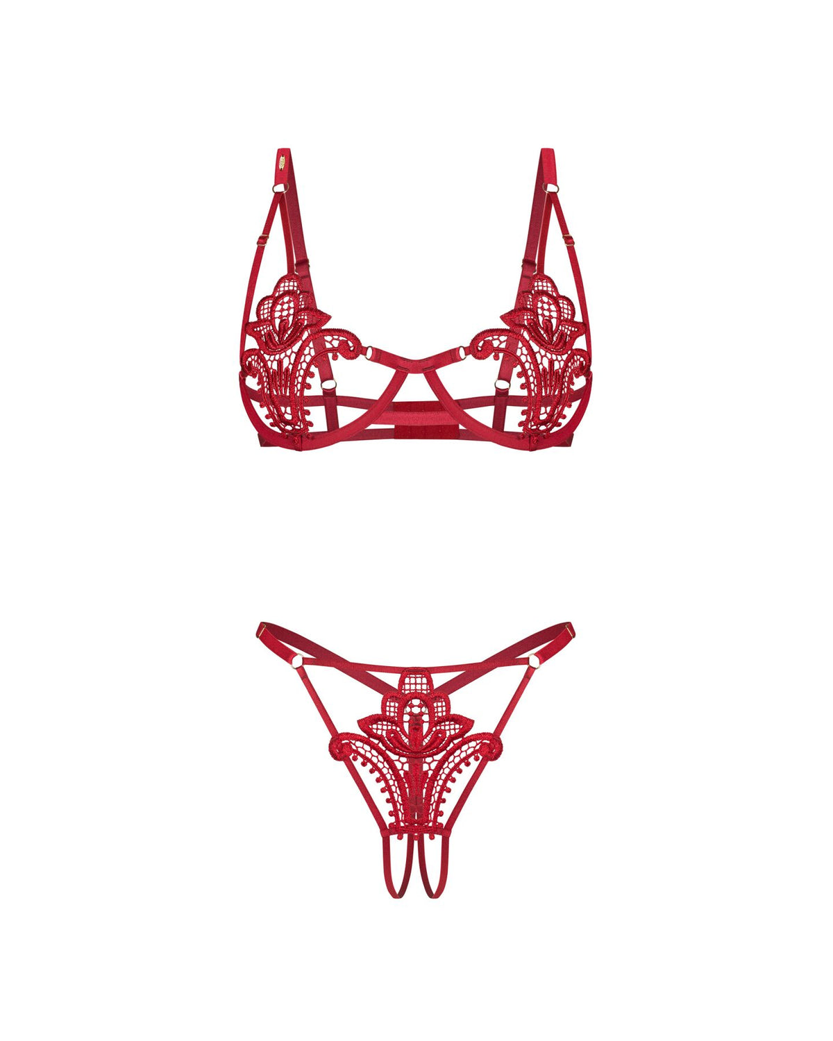 Комплект Obsessive Luise Sublim 2-pcs crotchless set  - превью 24