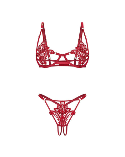 Комплект Obsessive Luise Sublim 2-pcs crotchless set  - фото 24