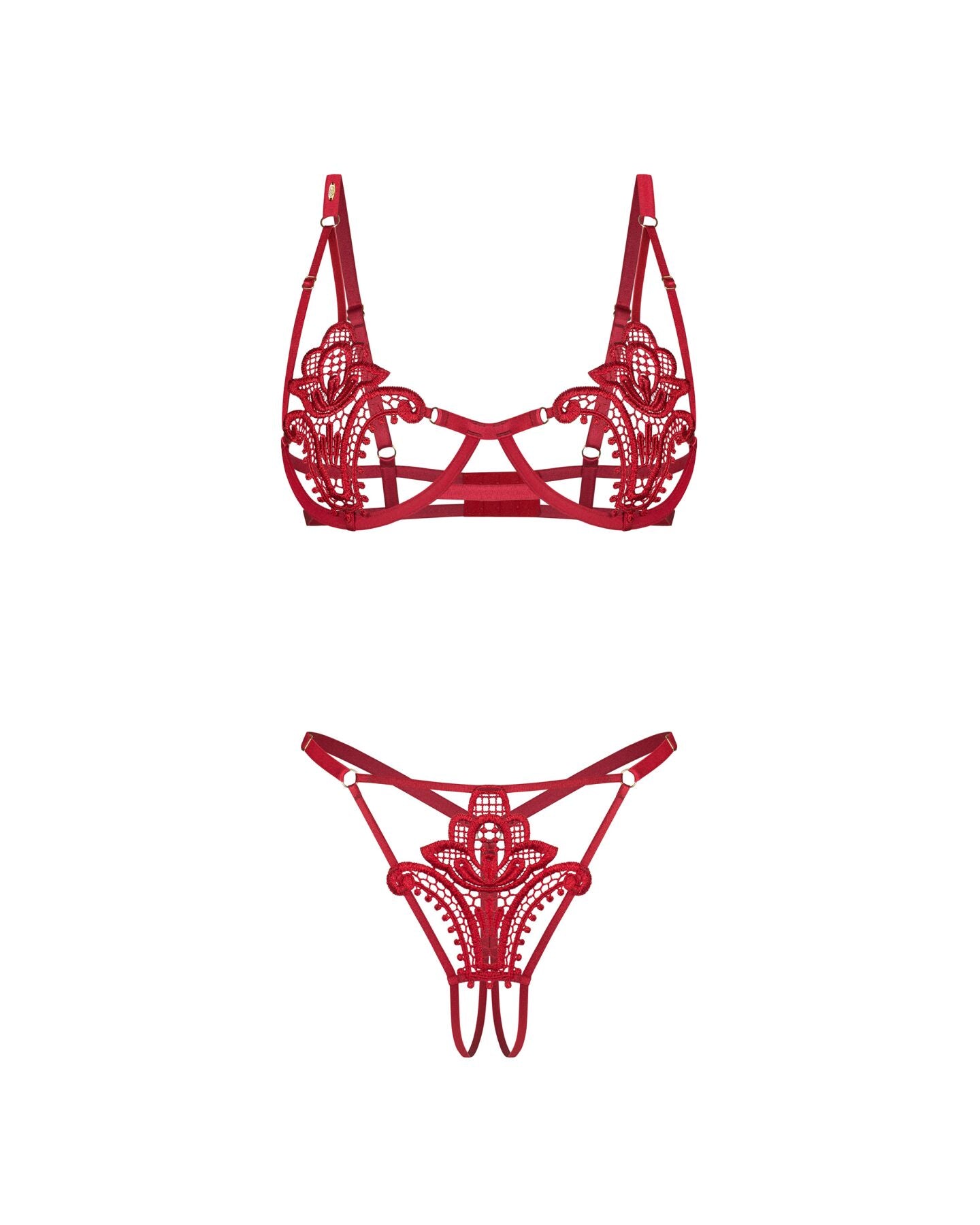 Комплект Obsessive Luise Sublim 2-pcs crotchless set  - фото 24