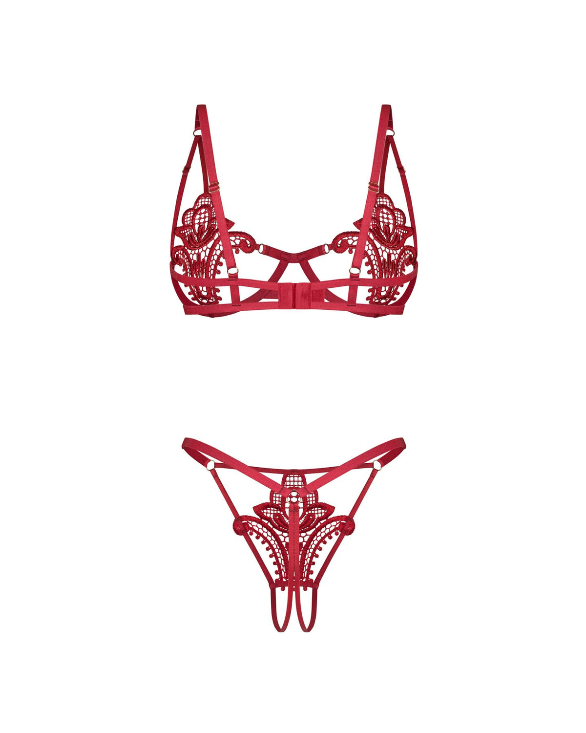 Комплект Obsessive Luise Sublim 2-pcs crotchless set  - превью 25