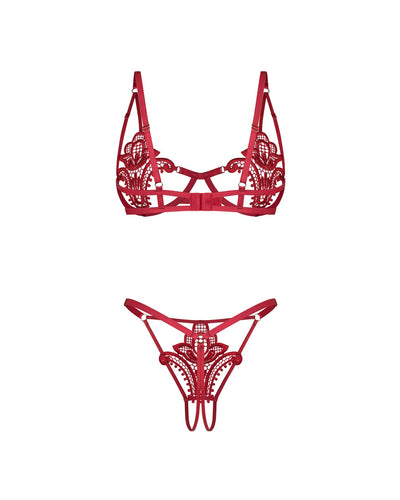 Комплект Obsessive Luise Sublim 2-pcs crotchless set  - фото 25