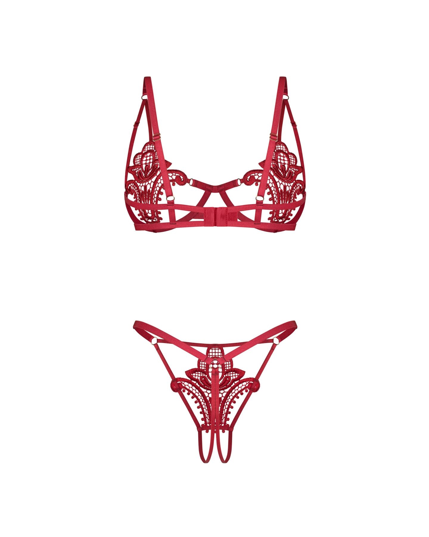 Комплект Obsessive Luise Sublim 2-pcs crotchless set  - фото 25