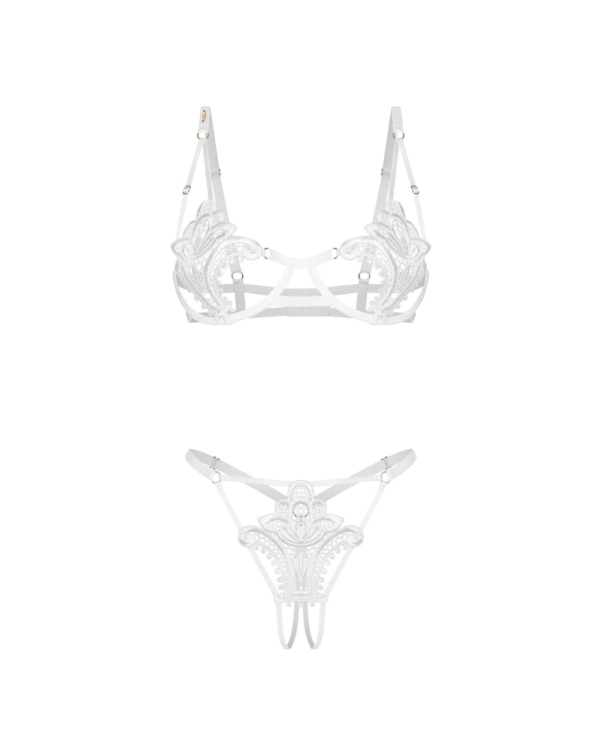 Комплект Obsessive Luise Sublim 2-pcs crotchless set  - превью 54