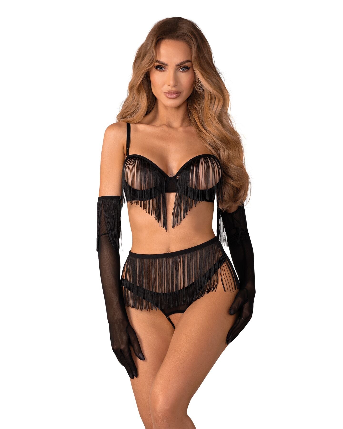 Комплект Obsessive Rossay 4-pcs crotchless set  - фото 1