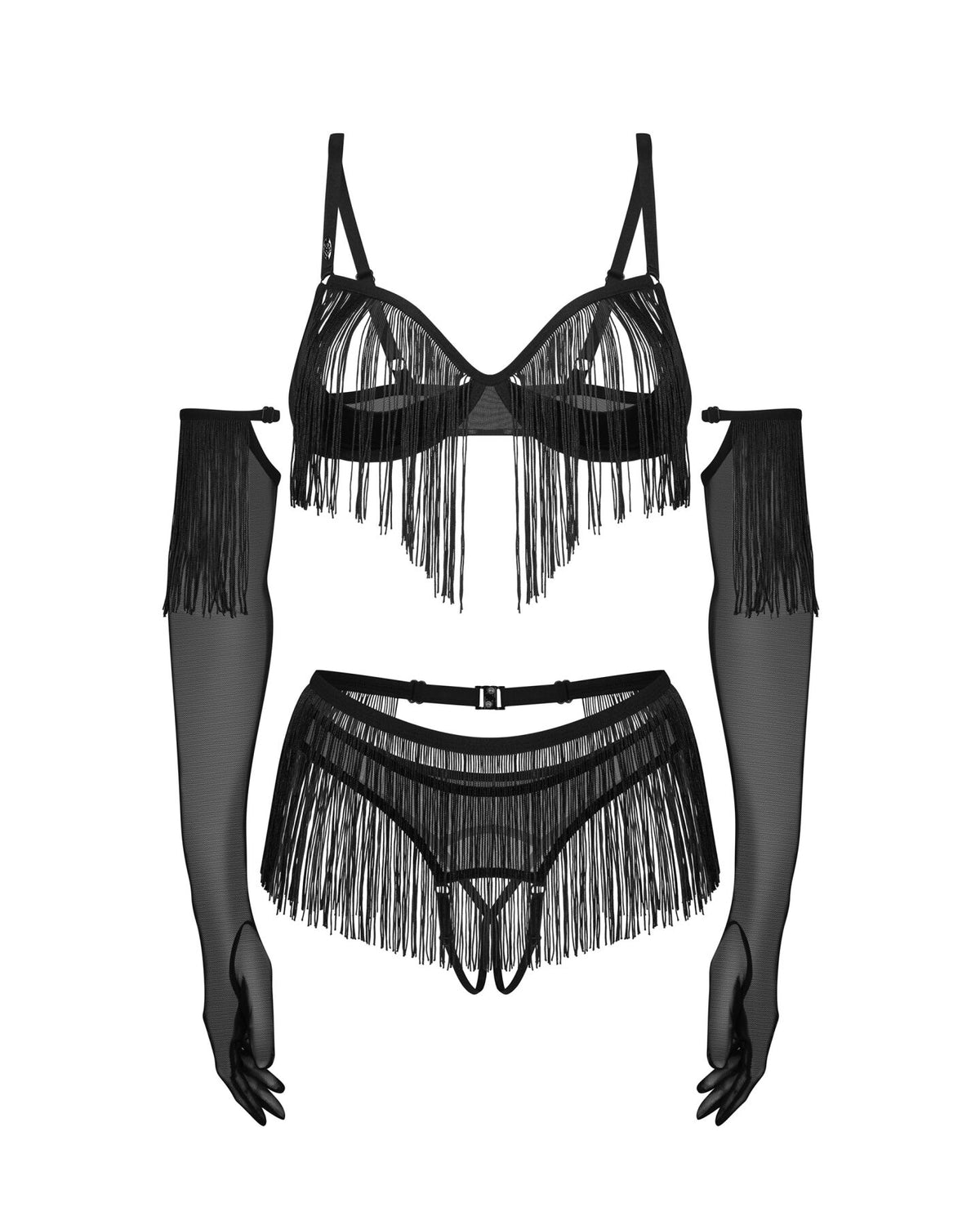 Комплект Obsessive Rossay 4-pcs crotchless set  - превью 12