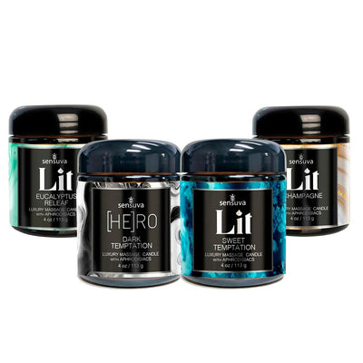 Набор массажных свечей LIT 4 piece Variety Pack Luxury Massage Candles  - фото 1